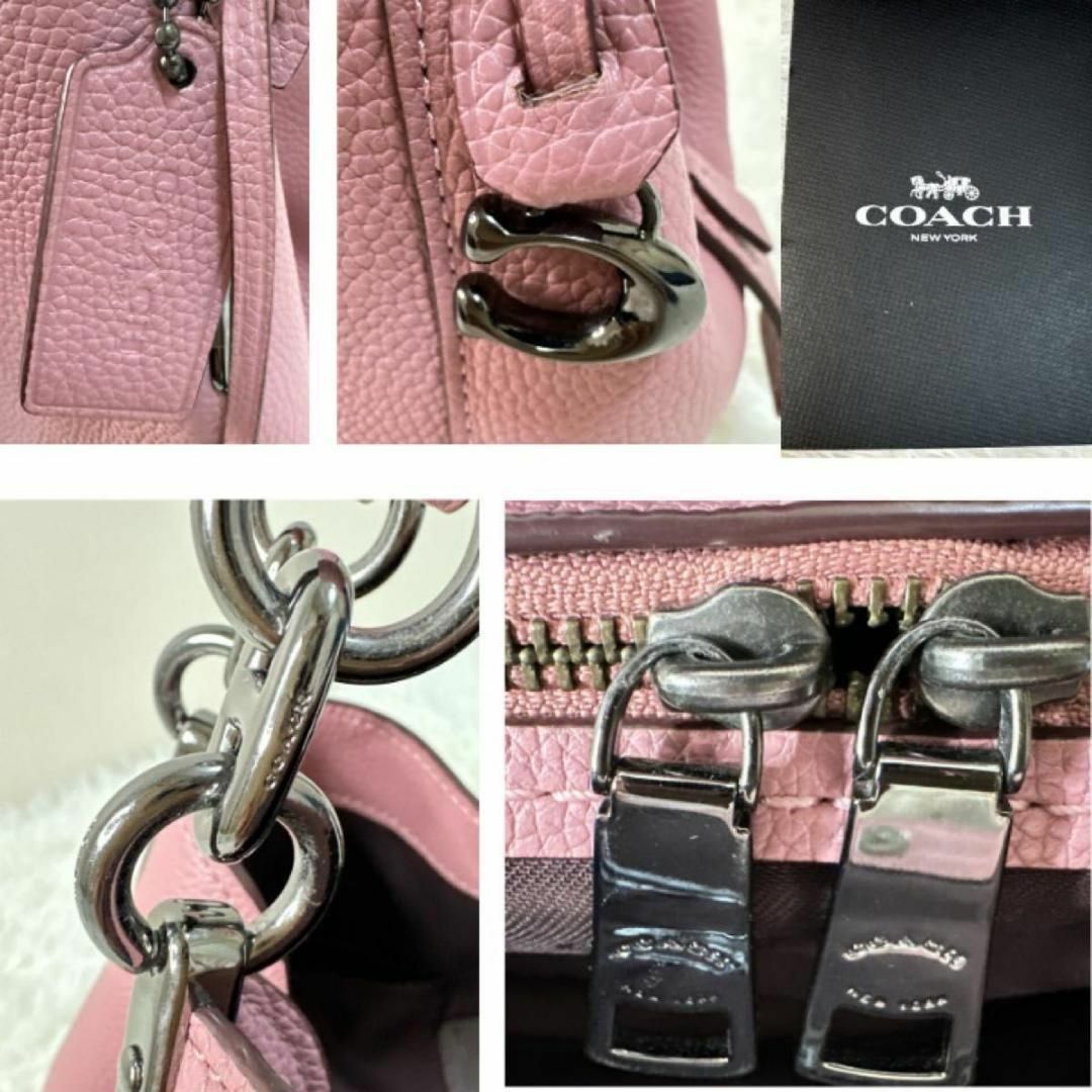 COACH コーチ ショルダーバッグ 肩掛け Cロック ピンクレザー73545