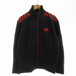 adidas - アディダス トラックジャケット 総柄 L 黒 ブラック adidas - アディダス トラックジャケット 総柄 L 黒 ブラック