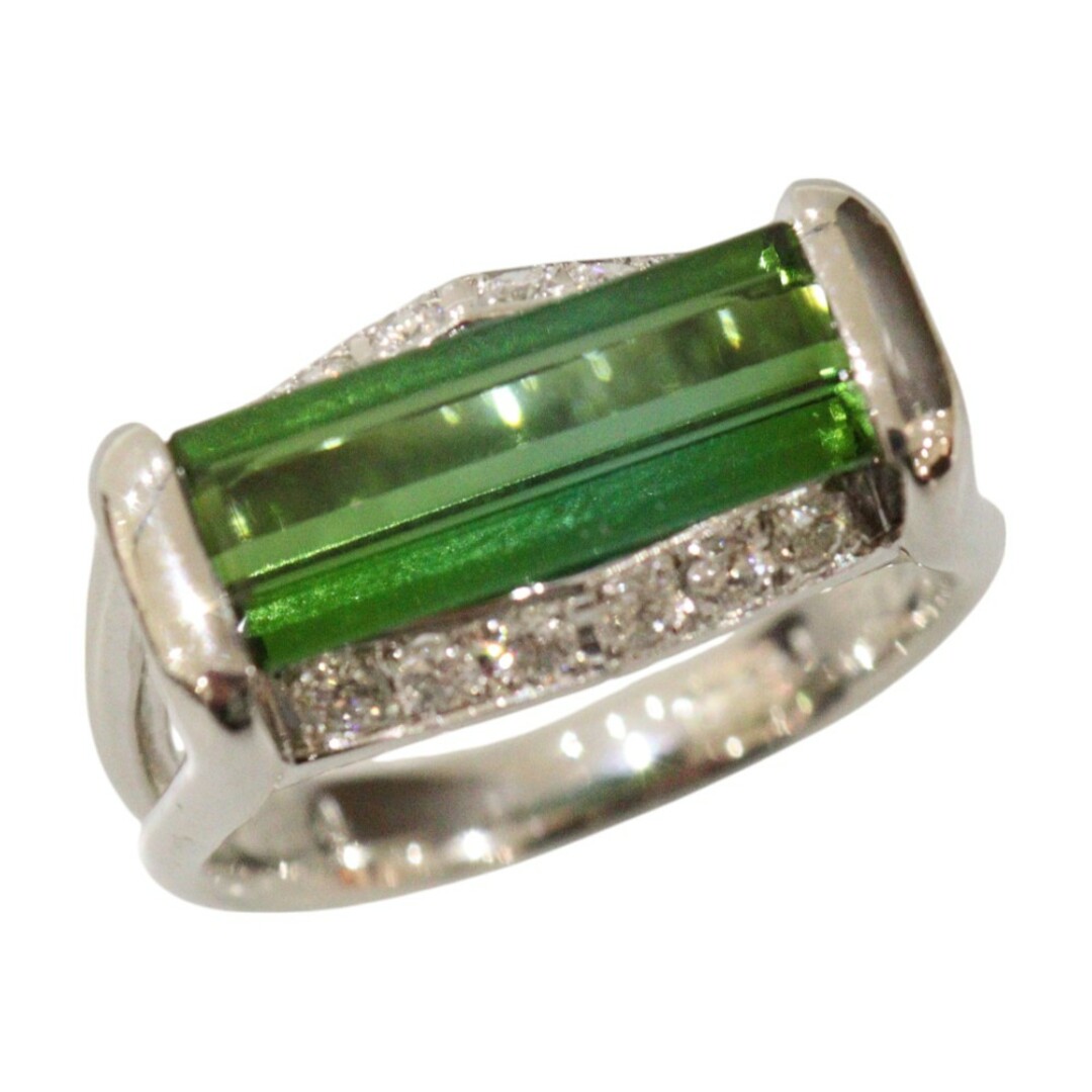通販生活 ファッション プラチナ Pt900 リング ダイヤモンド 2.56ct グリーンガーネット ガーネット