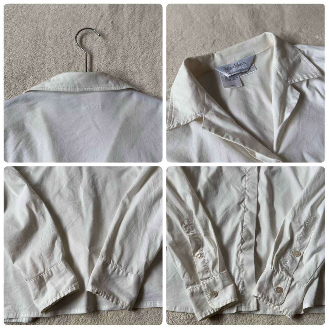Max Mara - Max Mara マックスマーラ 白タグ 比翼シャツ Max Mara - Max Mara マックスマーラ 白タグ 比翼シャツ