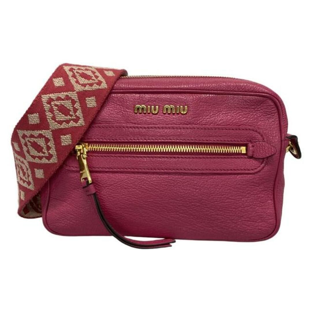 MIU MIU - miumiu(ミュウミュウ) ショルダーバッグ ロゴ ピンク MIU MIU - miumiu(ミュウミュウ) ショルダーバッグ ロゴ ピンク