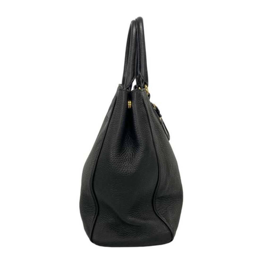 PRADA - PRADA(プラダ) トートバッグ ロゴ 黒 革タグ レザーの PRADA - PRADA(プラダ) トートバッグ ロゴ 黒 革タグ レザーの