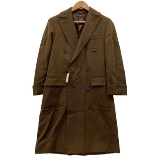 カルーゾ ロングコート ダブル 6B ウール ブラウン メンズ カルーゾ ロングコート ダブル 6B ウール ブラウン メンズ