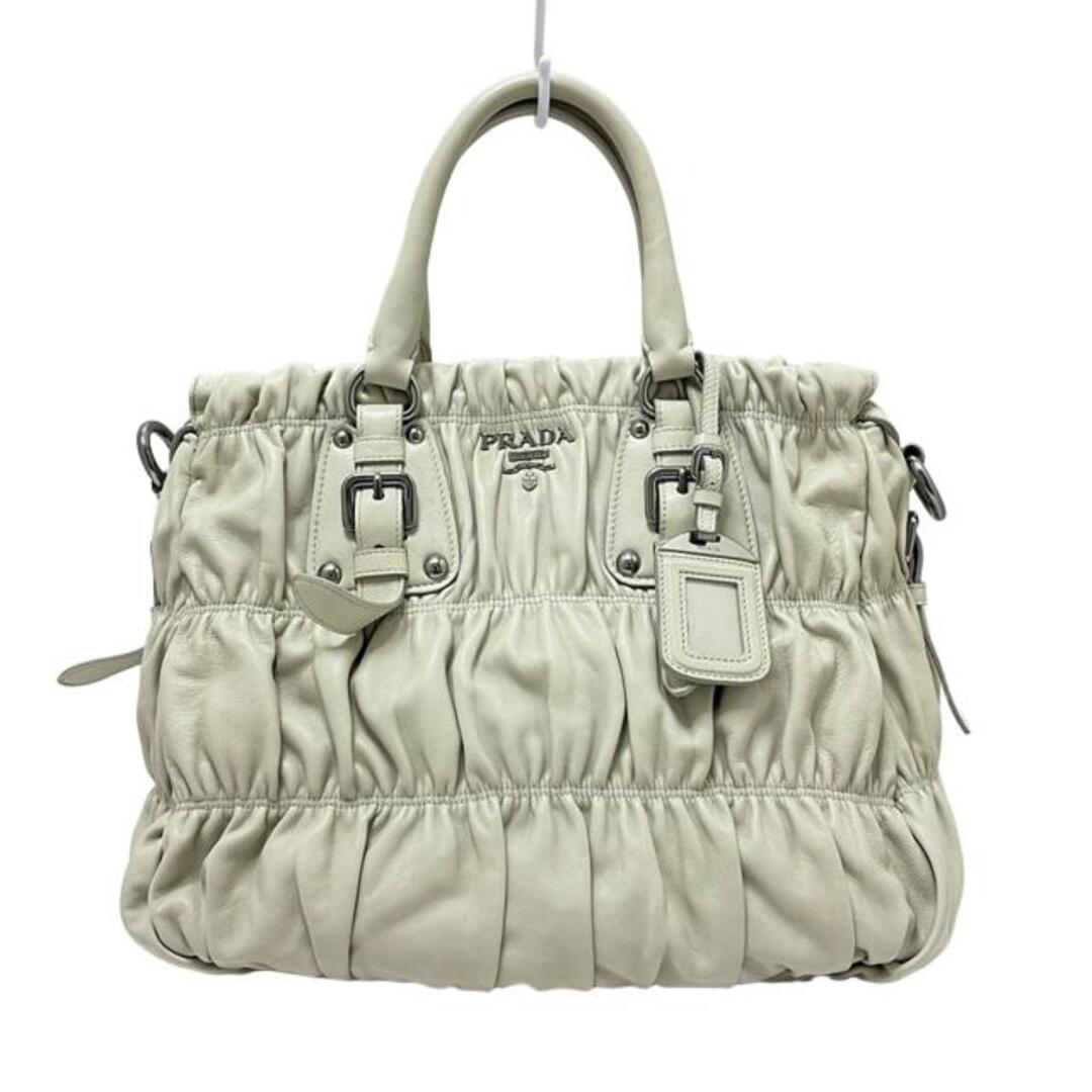 PRADA - PRADA(プラダ) ハンドバッグ ギャザーバッグ BN1336 白 PRADA - PRADA(プラダ) ハンドバッグ ギャザーバッグ BN1336 白