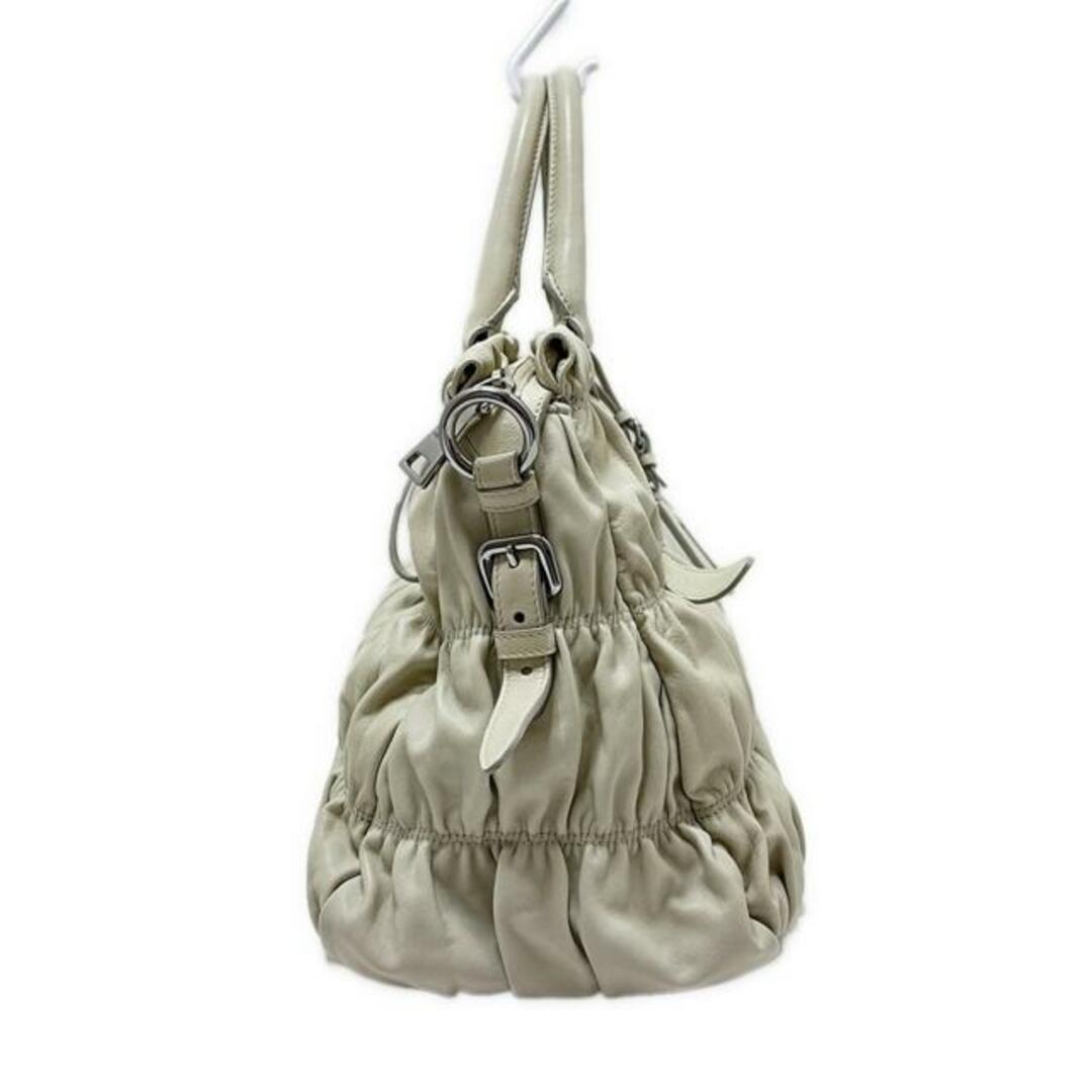 PRADA - PRADA(プラダ) ハンドバッグ ギャザーバッグ BN1336 白 PRADA - PRADA(プラダ) ハンドバッグ ギャザーバッグ BN1336 白