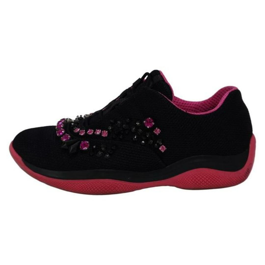 PRADA - PRADA(プラダ) スニーカー 35 レディース - 黒×ピンク PRADA - PRADA(プラダ) スニーカー 35 レディース - 黒×ピンク