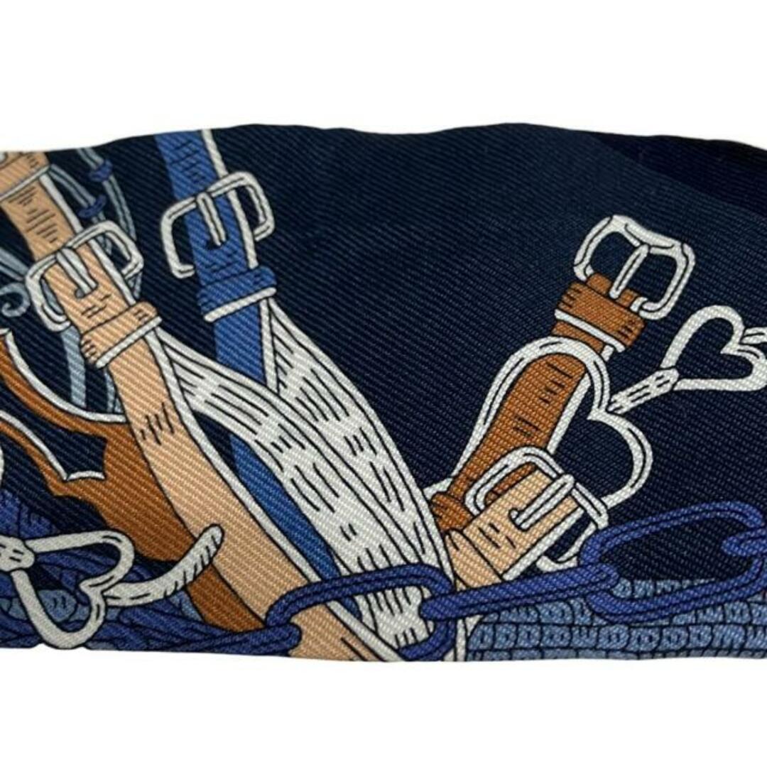 HERMES - HERMES(エルメス) スカーフ美品 ツイリー マリン×白 HERMES - HERMES(エルメス) スカーフ美品 ツイリー マリン×白