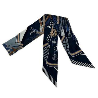 HERMES - HERMES(エルメス) スカーフ美品 ツイリー マリン×白 HERMES - HERMES(エルメス) スカーフ美品 ツイリー マリン×白