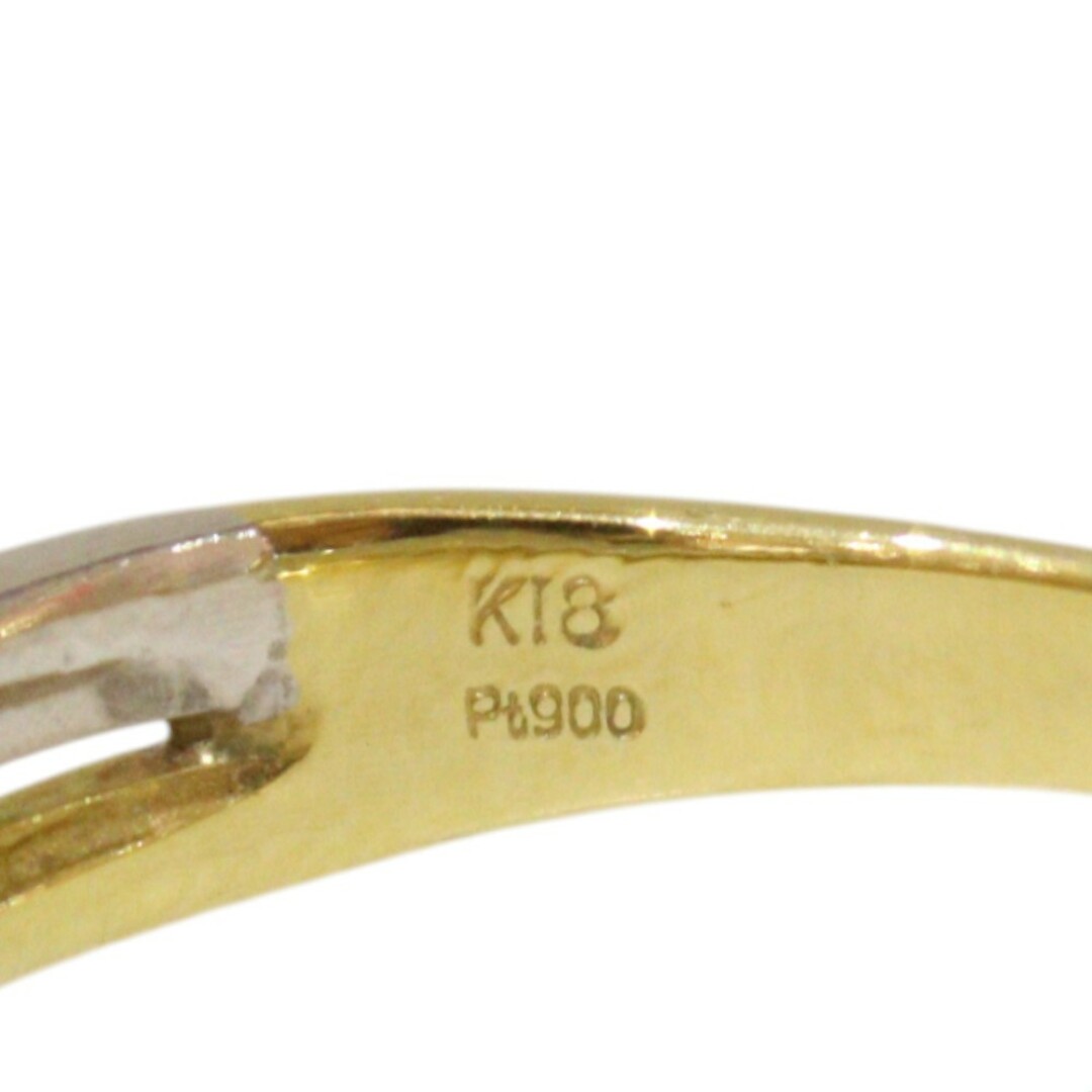 K18 イエローゴールド Pt900 プラチナ ハーフエタニティリング K18 イエローゴールド Pt900 プラチナ ハーフエタニティリング
