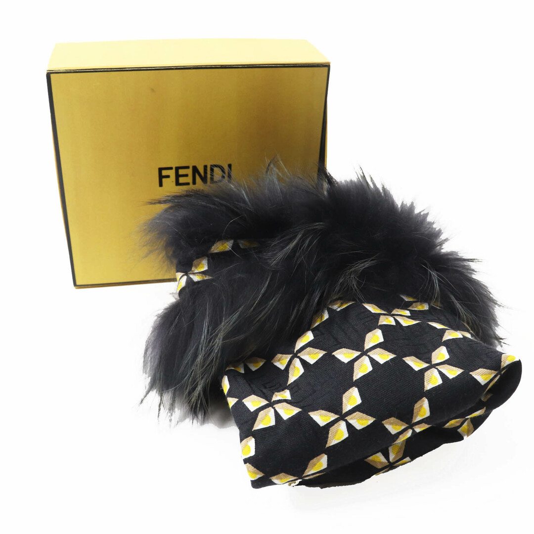 FENDI - 美品◎FENDI フェンディ FXT069 シルク混 ラクーン FENDI - 美品◎FENDI フェンディ FXT069 シルク混 ラクーン