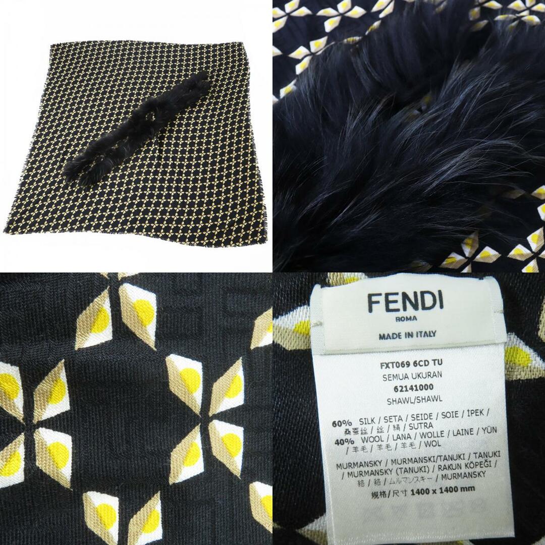 FENDI - 美品◎FENDI フェンディ FXT069 シルク混 ラクーン FENDI - 美品◎FENDI フェンディ FXT069 シルク混 ラクーン