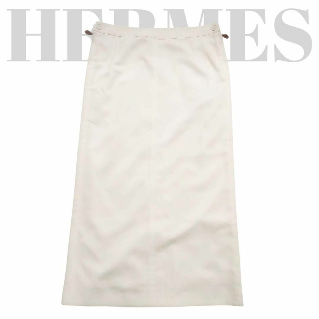 HERMES - 【希少 マルジェラ期】エルメス ロングスカート 白 42 HERMES - 【希少 マルジェラ期】エルメス ロングスカート 白 42