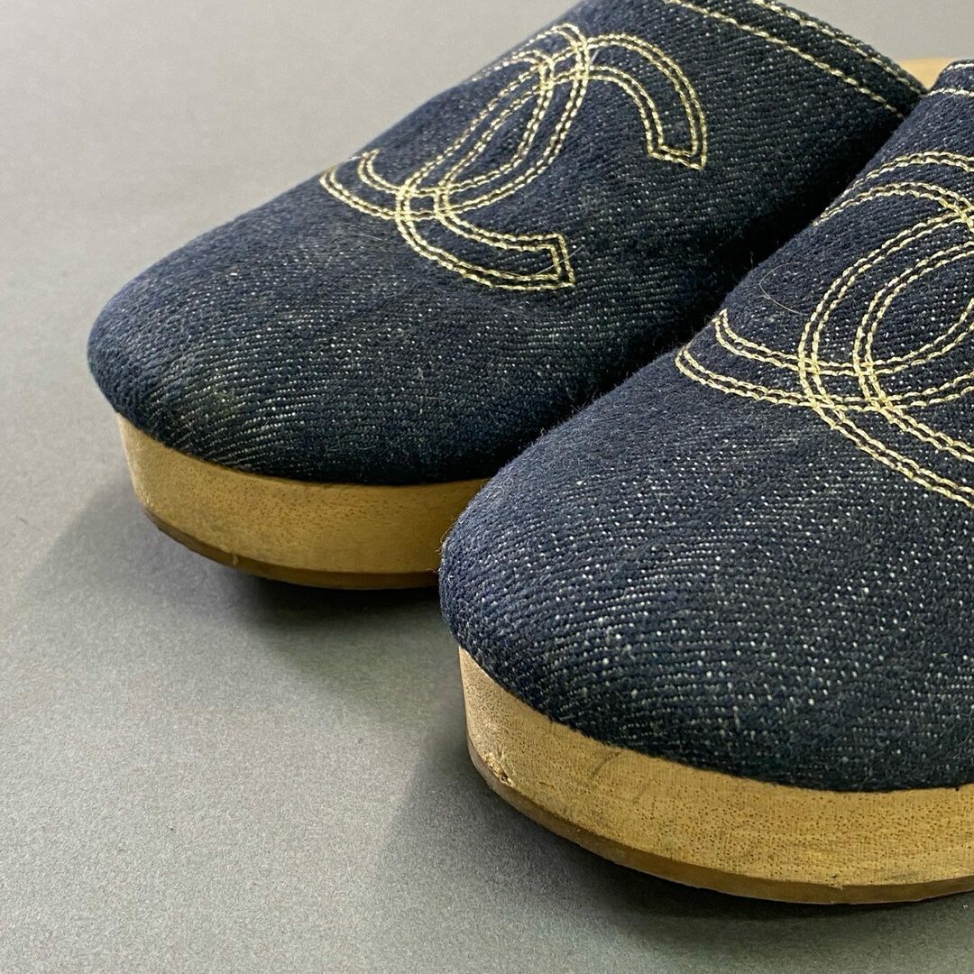 CHANEL - 2d15 CHANEL シャネル ココマーク デニム サボサンダル CHANEL - 2d15 CHANEL シャネル ココマーク デニム サボサンダル