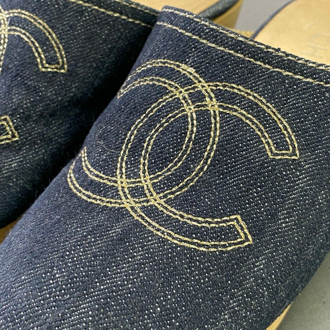 CHANEL - 2d15 CHANEL シャネル ココマーク デニム サボサンダル CHANEL - 2d15 CHANEL シャネル ココマーク デニム サボサンダル
