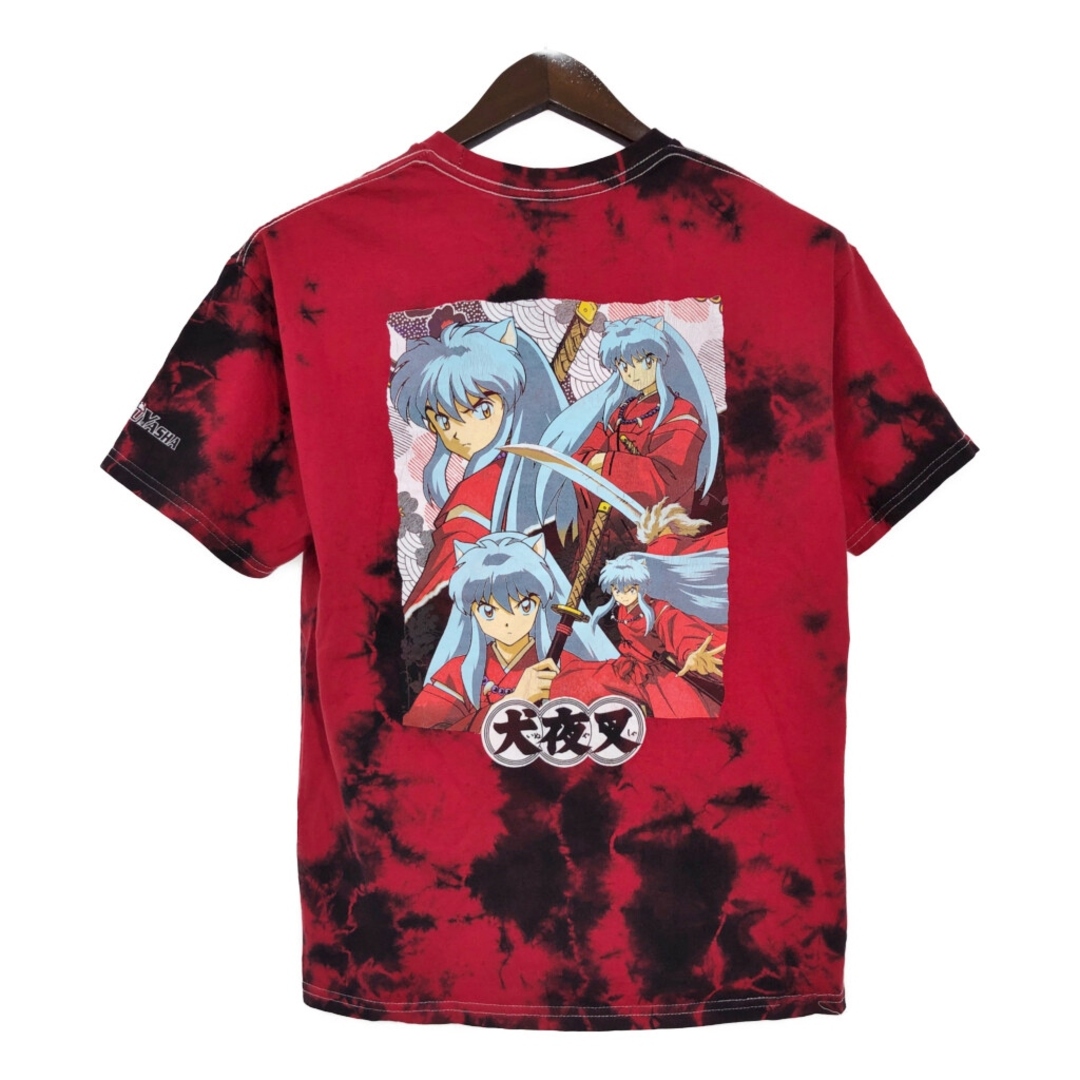 犬夜叉 半袖Tシャツ アニメ キャラクター タイダイ レッド 犬夜叉 半袖Tシャツ アニメ キャラクター タイダイ レッド