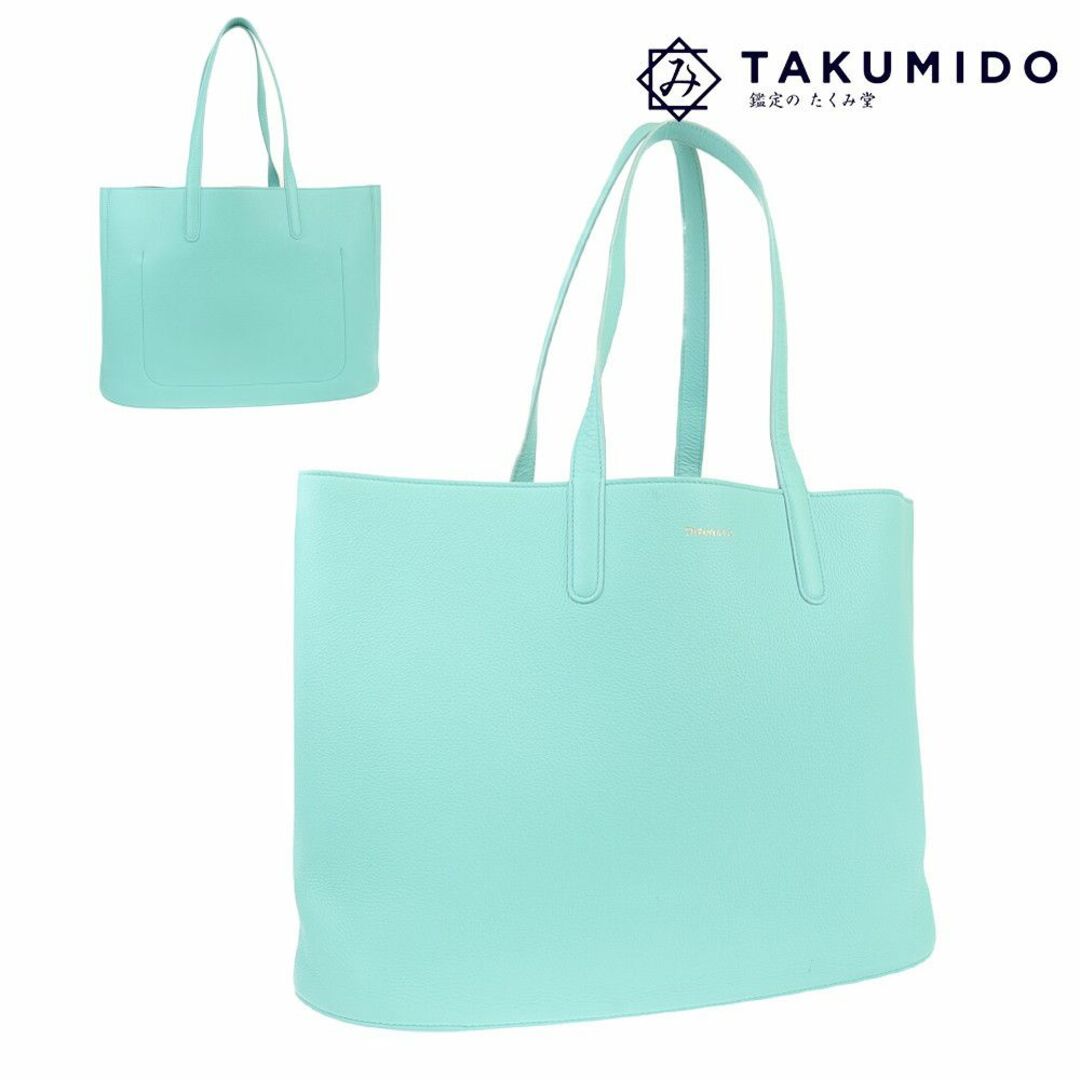 Tiffany & Co. - ティファニー トートバッグ 中古 ブルー レザー Tiffany & Co. - ティファニー トートバッグ 中古 ブルー レザー