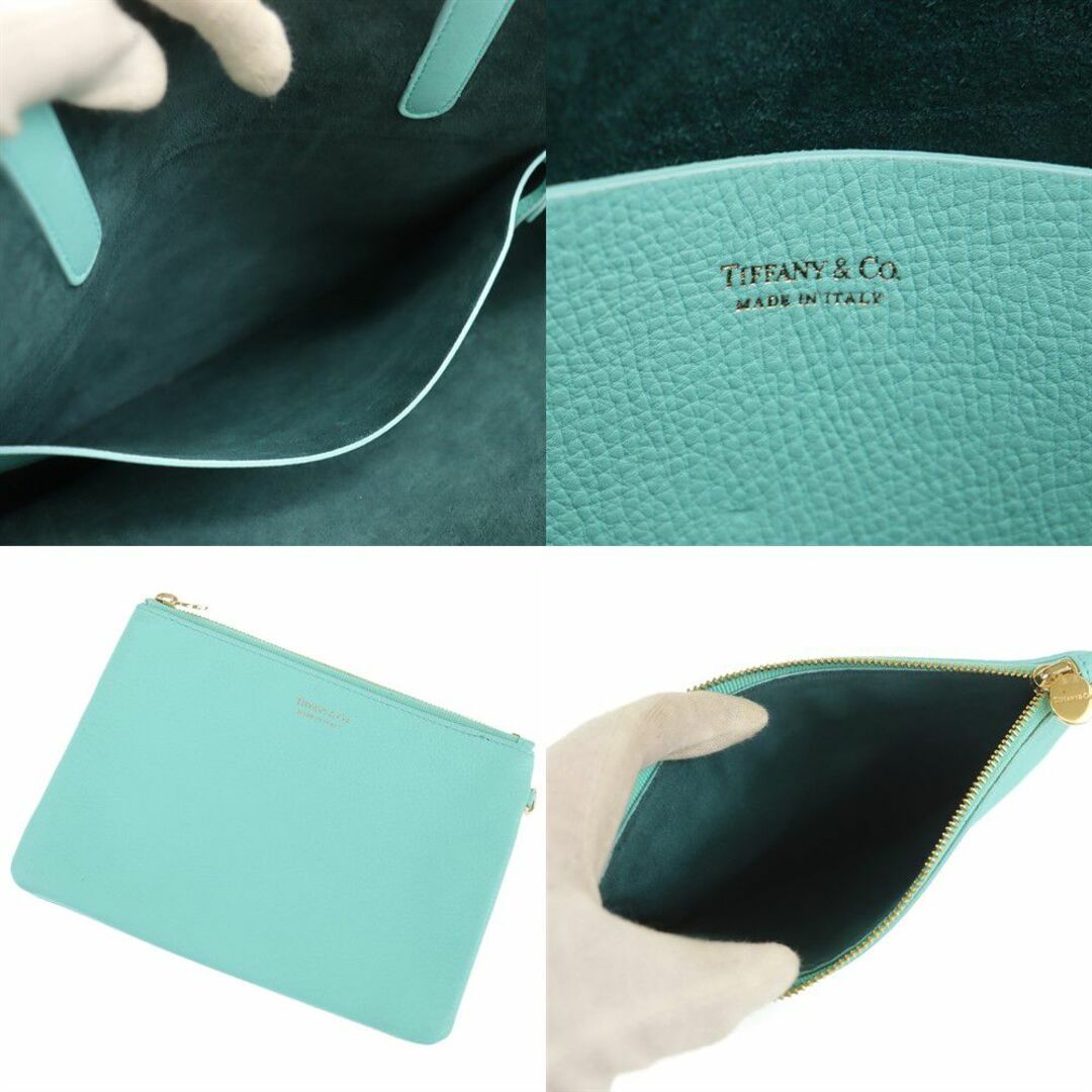 Tiffany & Co. - ティファニー トートバッグ 中古 ブルー レザー Tiffany & Co. - ティファニー トートバッグ 中古 ブルー レザー