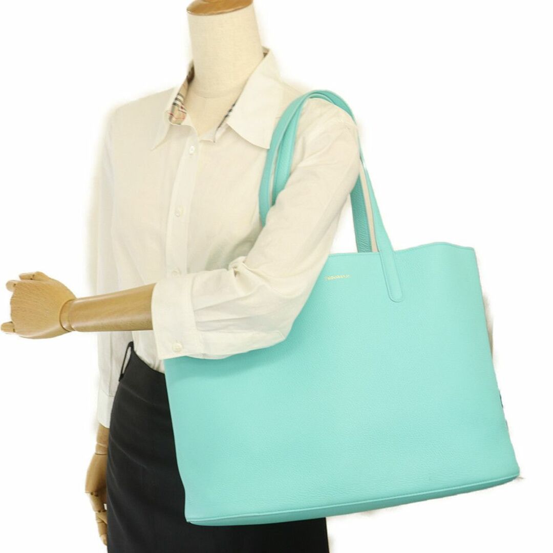 Tiffany & Co. - ティファニー トートバッグ 中古 ブルー レザー Tiffany & Co. - ティファニー トートバッグ 中古 ブルー レザー