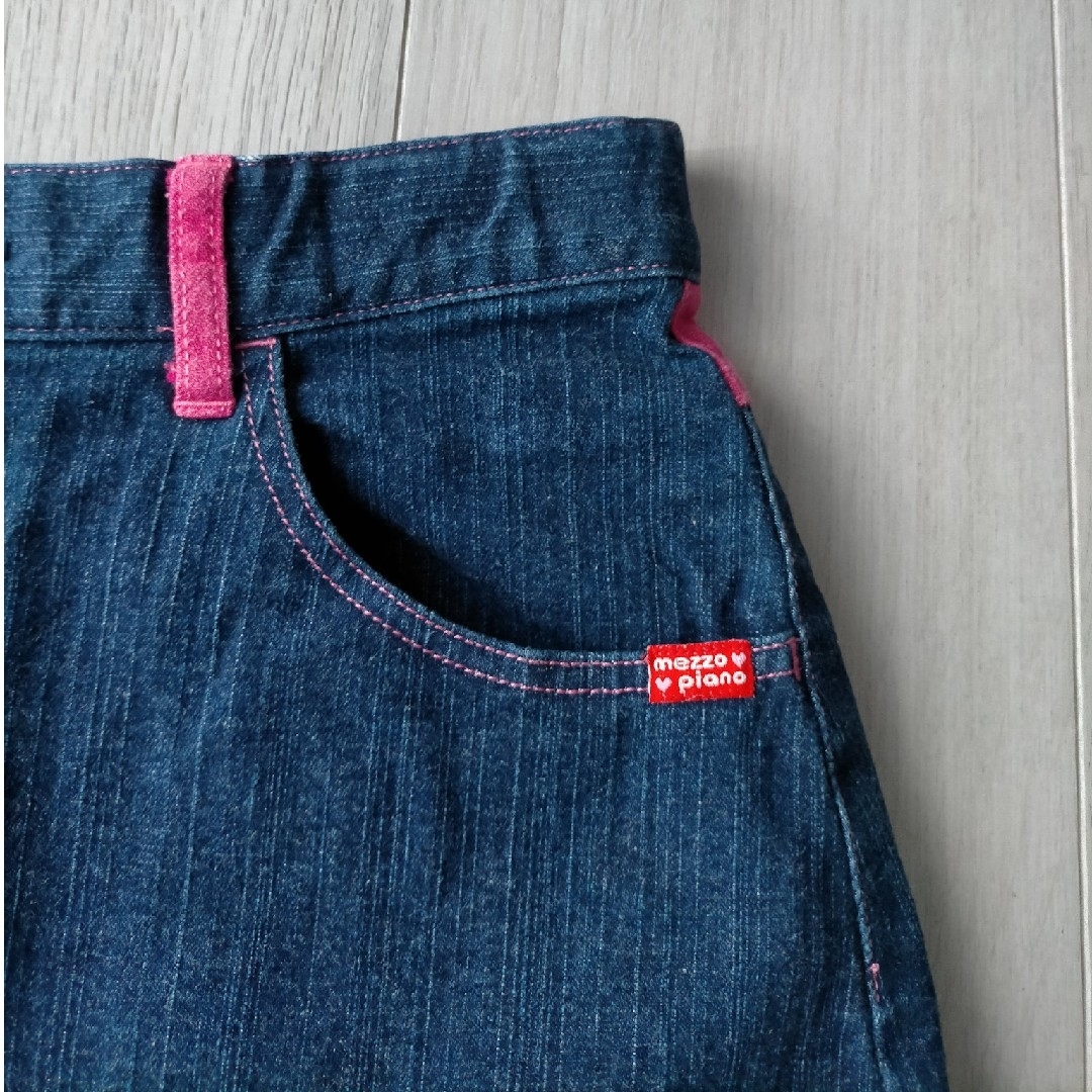 mezzo piano - mezzo piano デニムスカート パッチワーク 刺繍 mezzo piano - mezzo piano デニムスカート パッチワーク 刺繍