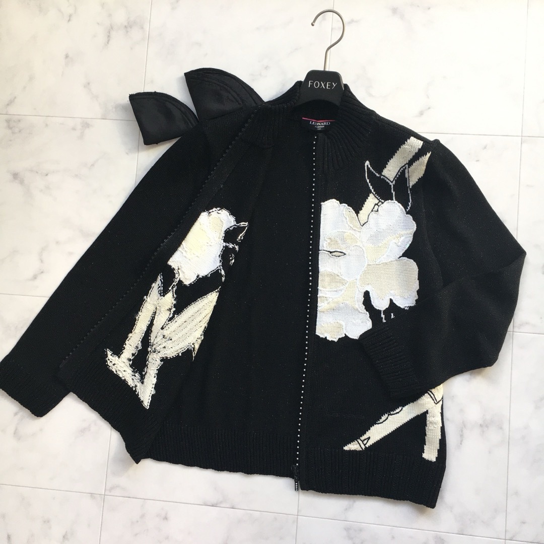 LEONARD - 美品 LEONARD レオナール ラインストーン ラメ混 LEONARD - 美品 LEONARD レオナール ラインストーン ラメ混