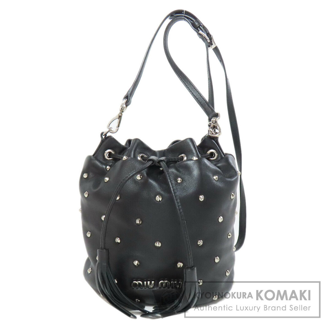 MIU MIU - MIUMIU スタッズ ショルダーバッグ レザー レディース MIU MIU - MIUMIU スタッズ ショルダーバッグ レザー レディース