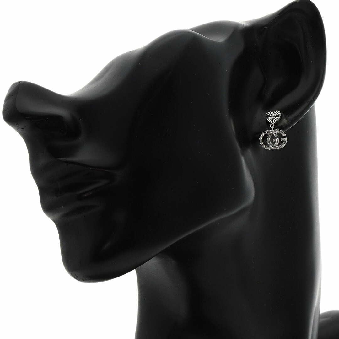 GUCCI - GUCCI ダブルG ダイヤモンド ハート ピアス K18WG GUCCI - GUCCI ダブルG ダイヤモンド ハート ピアス K18WG