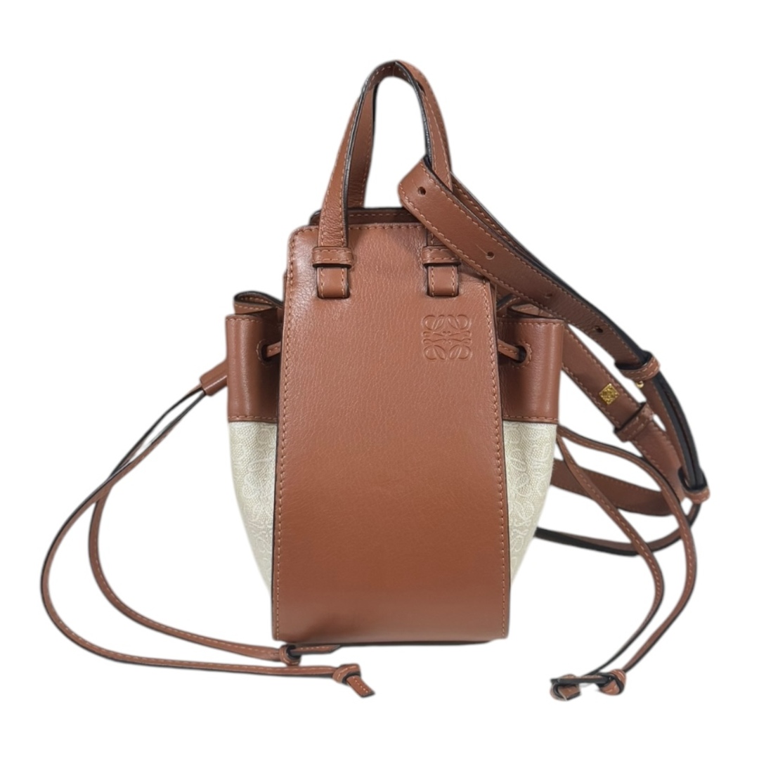 LOEWE - ロエベ ハンモック ドローストリング ミニ ショルダーバッグ レザー A538VO07X11 ブラウン レディース LOEWE  中古