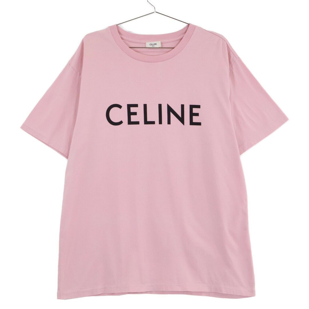 CELINE - セリーヌ 2X681671Q ピンク コットン ロゴ 半袖Tシャツ CELINE - セリーヌ 2X681671Q ピンク コットン ロゴ 半袖Tシャツ