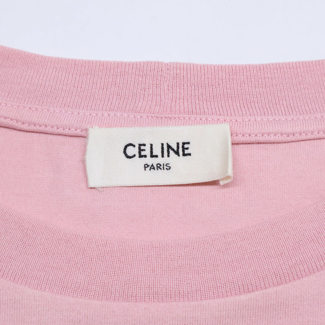 CELINE - セリーヌ 2X681671Q ピンク コットン ロゴ 半袖Tシャツ CELINE - セリーヌ 2X681671Q ピンク コットン ロゴ 半袖Tシャツ