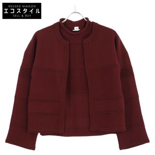 HERMES - エルメス ボルドー ウール×コットン シルク混 HERMES - エルメス ボルドー ウール×コットン シルク混