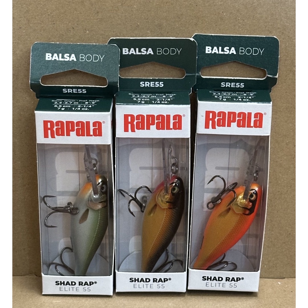 RAPALA - 3個セット ラパラ シャッドラップエリート55 SRE55 RAPALA - 3個セット ラパラ シャッドラップエリート55 SRE55