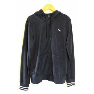 PUMA - プーマ ベロアジャージ XL レディース ネイビー/紺【中古 PUMA - プーマ ベロアジャージ XL レディース ネイビー/紺【中古