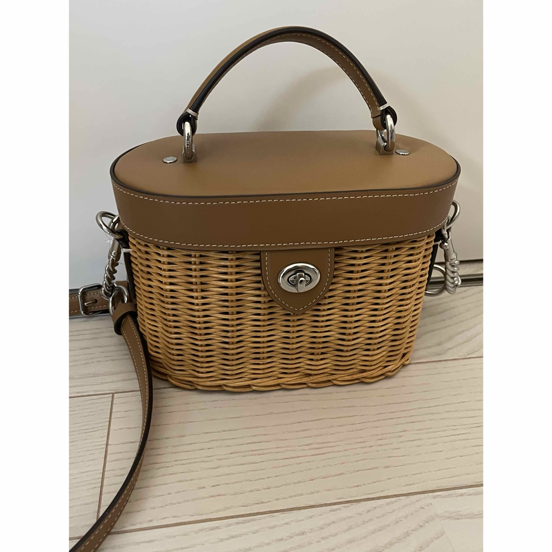 COACH - コーチ レザー&ストローバッグ 2WAYショルダーバッグ COACH - コーチ レザー&ストローバッグ 2WAYショルダーバッグ