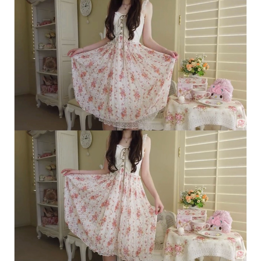 LIZ LISA - LIZLISA 花柄ドットチュールワンピースの通販 by LIZ LISA - LIZLISA 花柄ドットチュールワンピースの通販 by