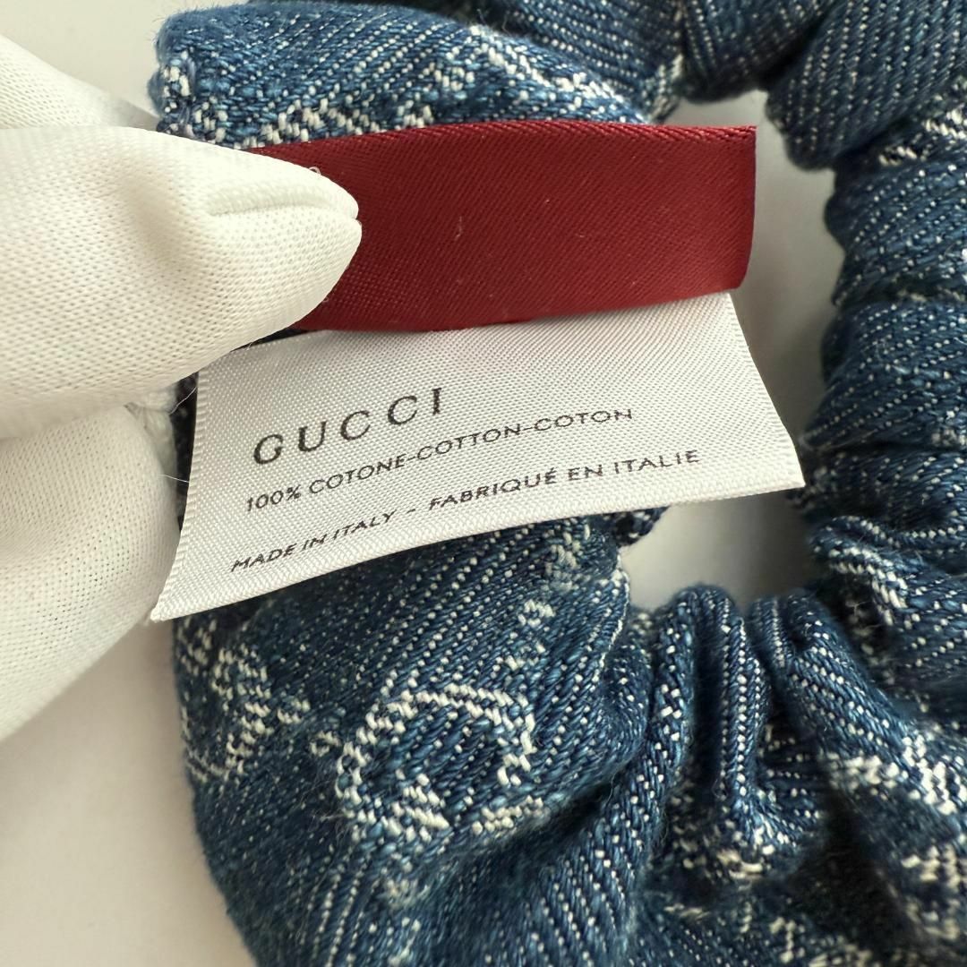 GUCCI - 新品 正規品 GUCCI グッチ ロゴ GG デニム シュシュ GUCCI - 新品 正規品 GUCCI グッチ ロゴ GG デニム シュシュ