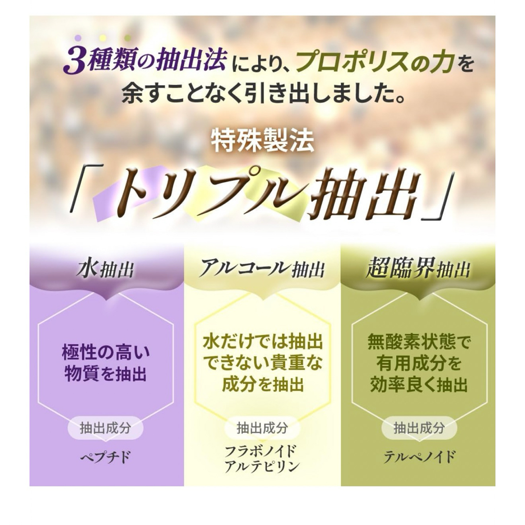 格安！プロポリス　ローヤルゼリー　アスタキサンチン　抗菌力　個包装　ブラジル産 食品/飲料/酒の健康食品(その他)の商品写真