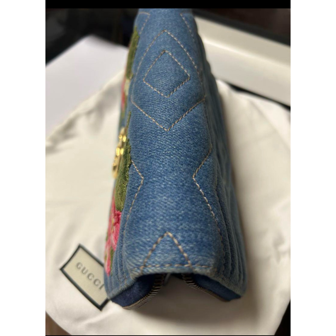 GUCCI - グッチ GGマーモント デニムウォレット 花柄 長財布 GUCCI - グッチ GGマーモント デニムウォレット 花柄 長財布
