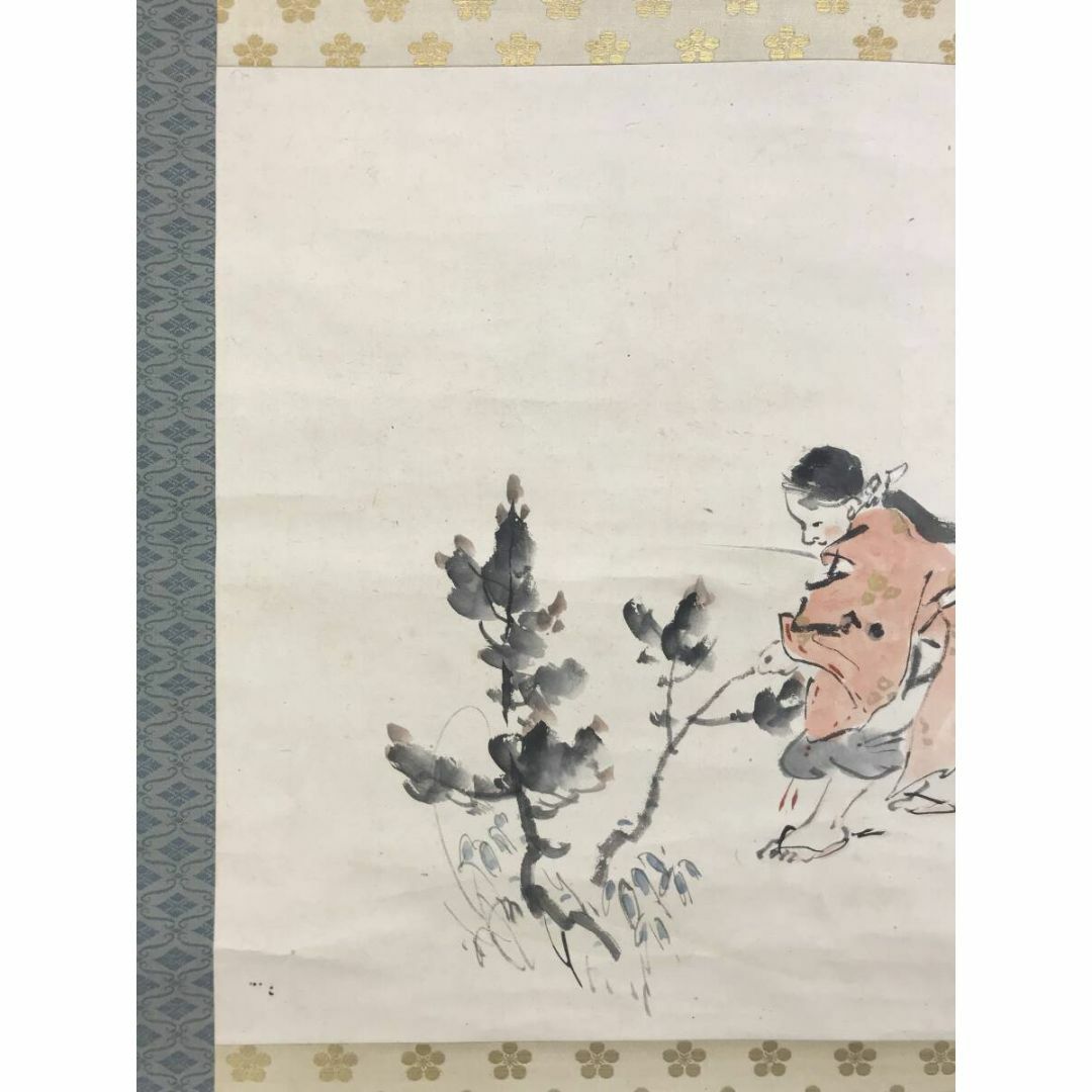 真作/藤島華僊/小松曳き画賛/小松引き/正月掛軸/掛軸☆宝船☆AF 真作/藤島華僊/小松曳き画賛/小松引き/正月掛軸/掛軸☆宝船☆AF