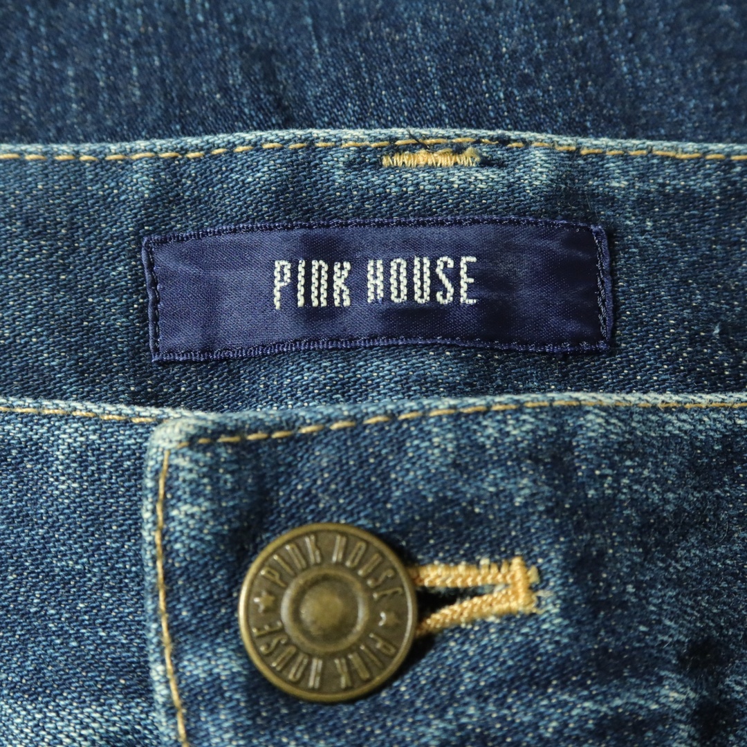 PINK HOUSE - ピンクハウス☆ストレートデニム 裾フリル イチゴ PINK HOUSE - ピンクハウス☆ストレートデニム 裾フリル イチゴ