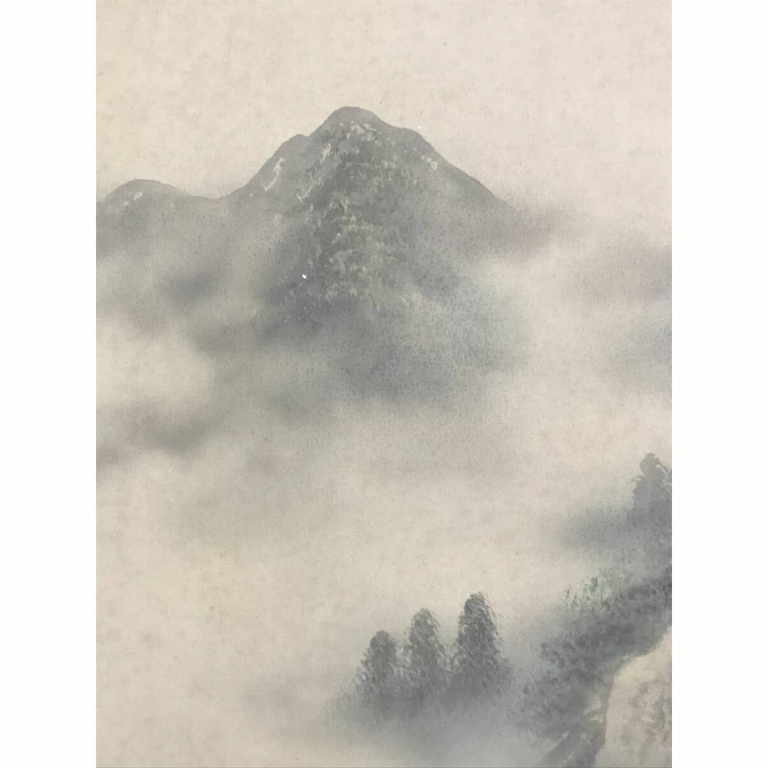 真作/草風筆/彩色山水図/山水人物図/山水図/掛軸☆宝船☆AF-401 真作/草風筆/彩色山水図/山水人物図/山水図/掛軸☆宝船☆AF-401