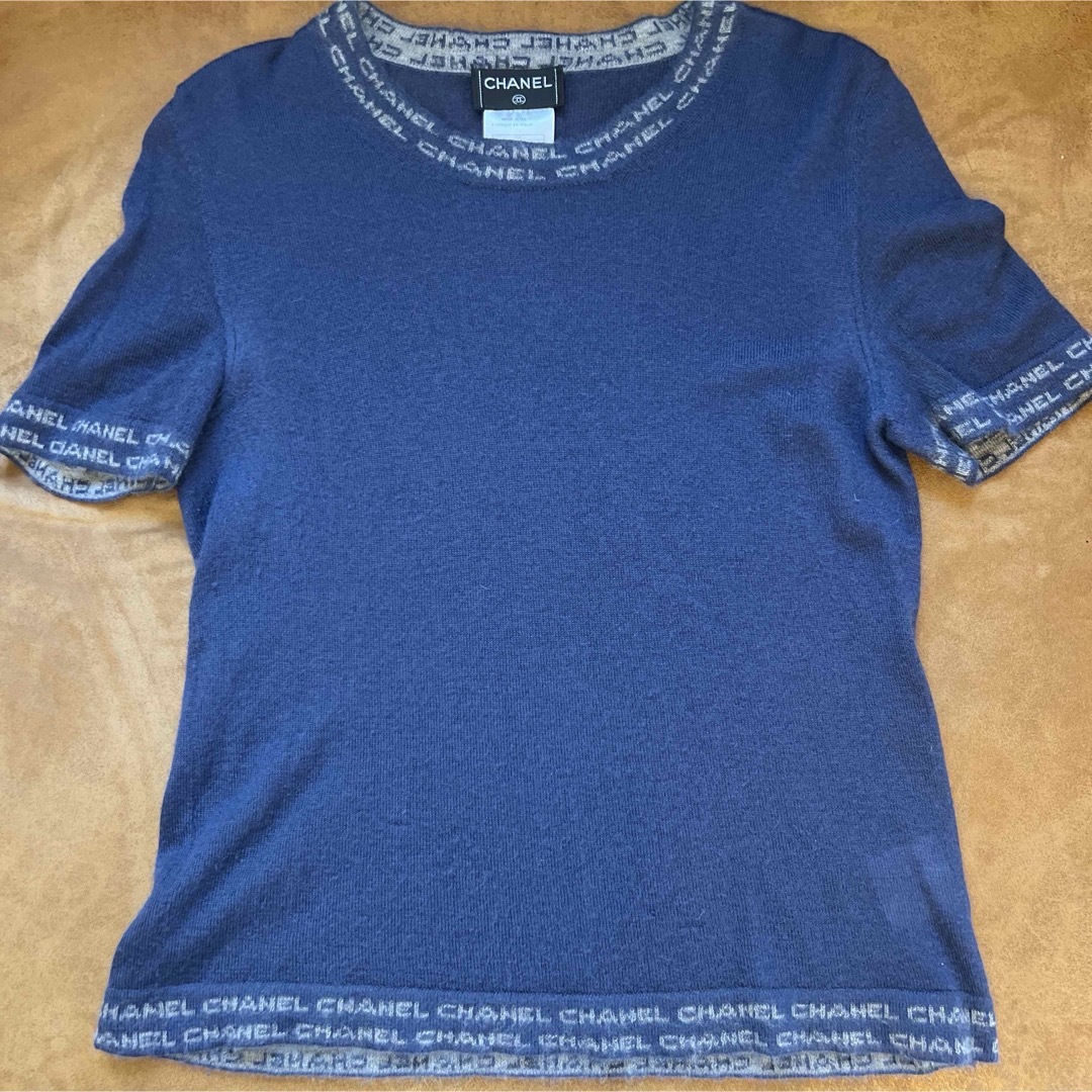 CHANEL - CHANEL シャネル 半袖ニット カシミヤの通販 by ひな's CHANEL - CHANEL シャネル 半袖ニット カシミヤの通販 by ひな's