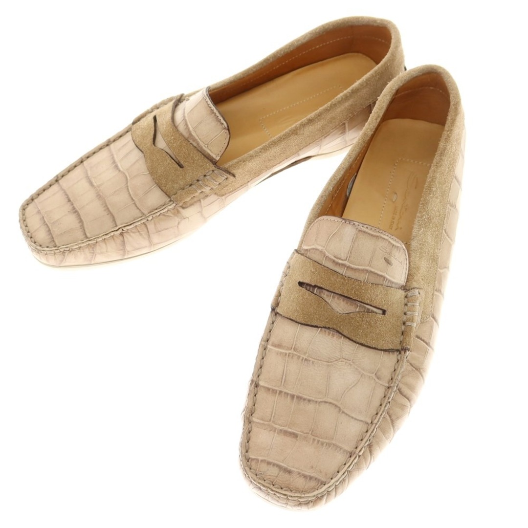 Santoni - 【中古】サントーニ Santoni クロコ型押しレザー Santoni - 【中古】サントーニ Santoni クロコ型押しレザー