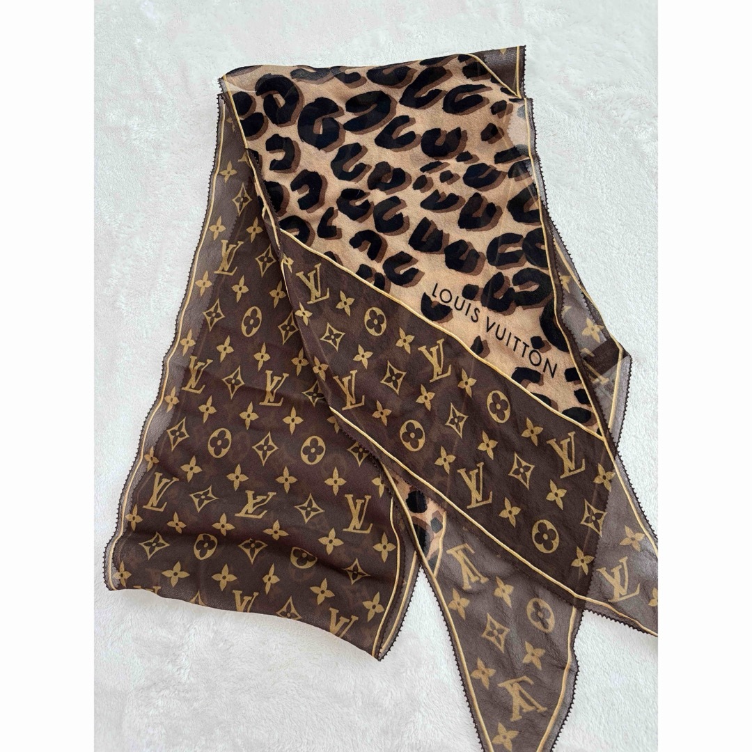 LOUIS VUITTON - LOUIS VUITTON✨レオパード モノグラムスカーフ LOUIS VUITTON - LOUIS VUITTON✨レオパード モノグラムスカーフ