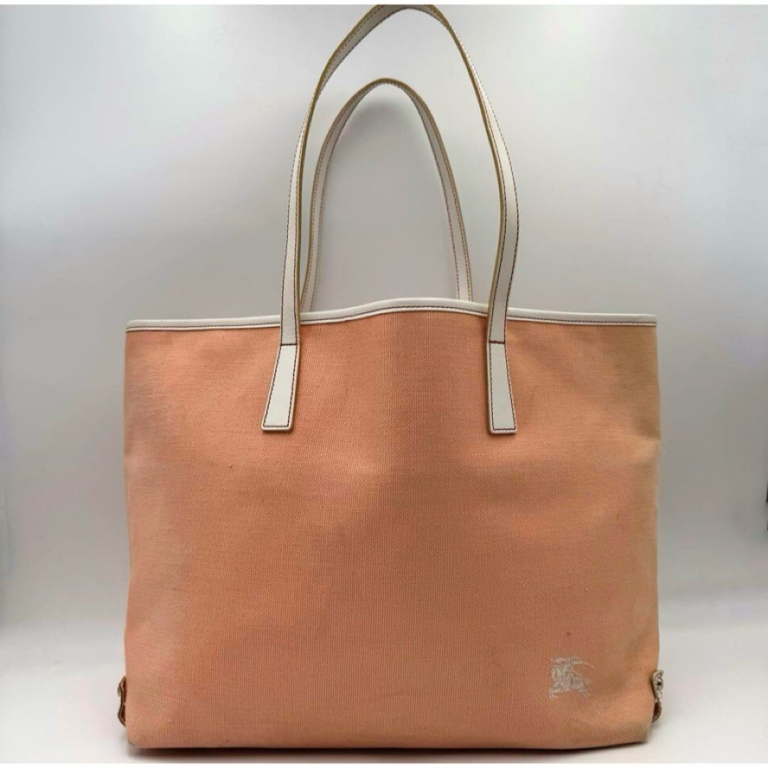BURBERRY - バーバリー キャンバス トートバッグ レザー BURBERRY - バーバリー キャンバス トートバッグ レザー