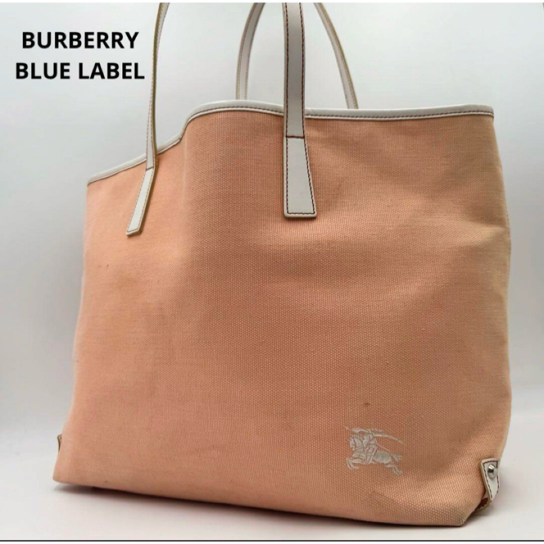 BURBERRY - バーバリー キャンバス トートバッグ レザー BURBERRY - バーバリー キャンバス トートバッグ レザー
