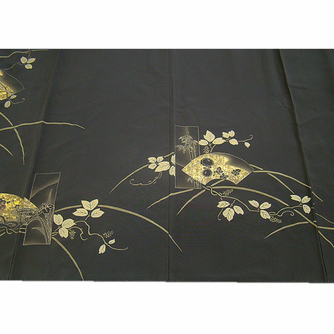 縁」150cm~157cm ちりめん地 金彩加工染 訪問着 正絹 縁」150cm~157cm ちりめん地 金彩加工染 訪問着 正絹