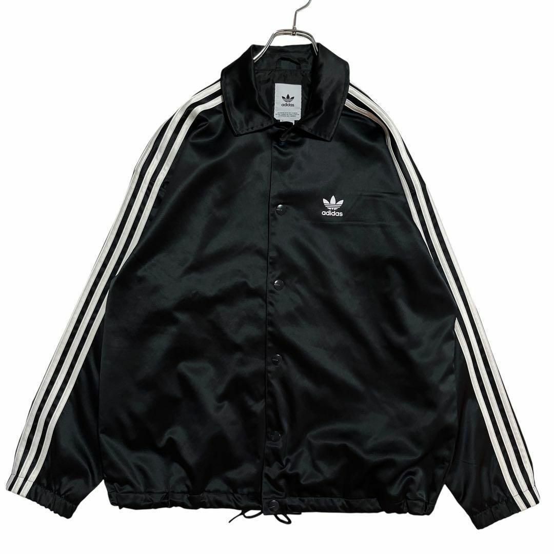 adidas - 9135 adidas サテンコーチジャケット ブラック S 常田 adidas - 9135 adidas サテンコーチジャケット ブラック S 常田