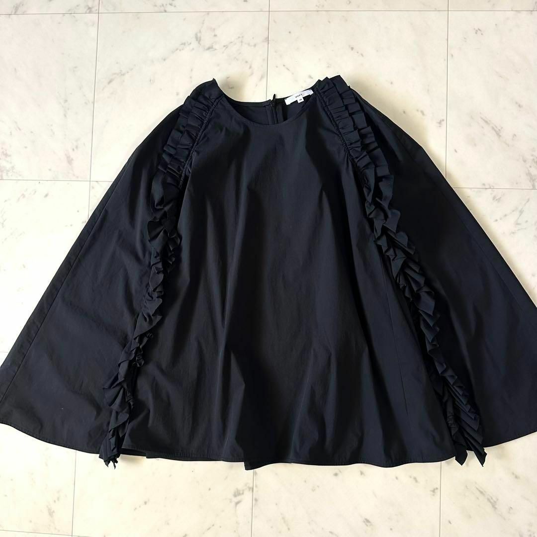 Drawer - 極美品♪ヨリ ケープフリルブラウス プルオーバー 黒 Drawer - 極美品♪ヨリ ケープフリルブラウス プルオーバー 黒