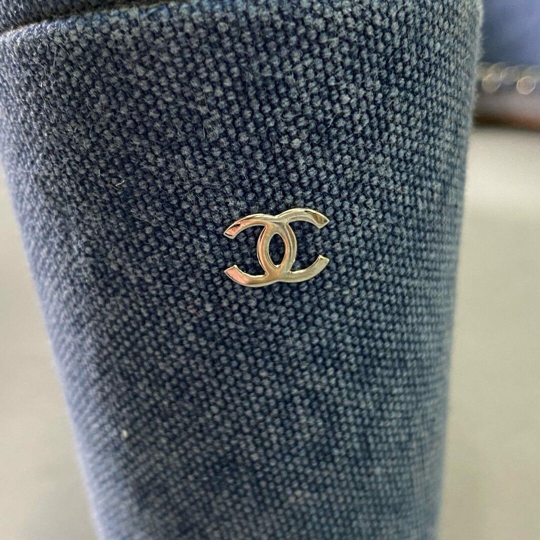 CHANEL - 4d15 CHANEL シャネル ココマーク入り ウェッジソール CHANEL - 4d15 CHANEL シャネル ココマーク入り ウェッジソール