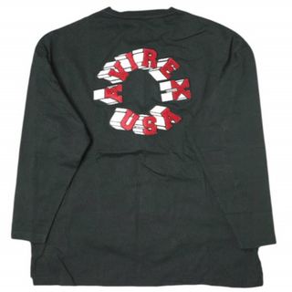 アヴィレックス(AVIREX)のAVIREX アヴィレックス 直営店限定 CIRCLE LOGO LONG SLEEVE T-SHIRT サークルロゴロングスリーブTシャツ Free BLACK/RED 長袖 サンプル品 トップス【中古】【AVIREX】(Tシャツ/カットソー(七分/長袖))